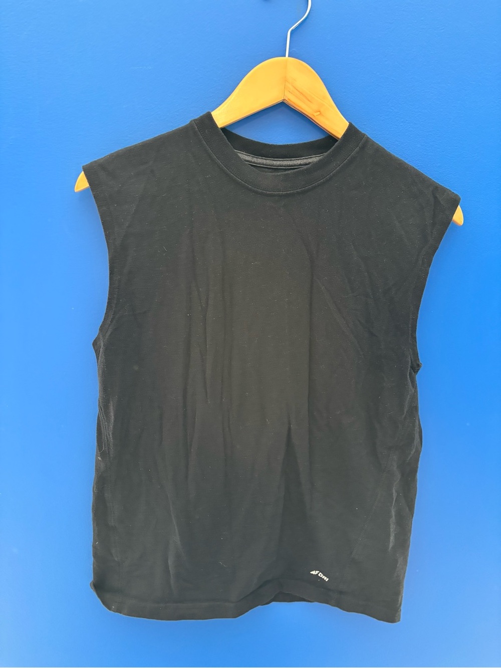{Athletech} Black Crewneck Tee with White Logo men's size S